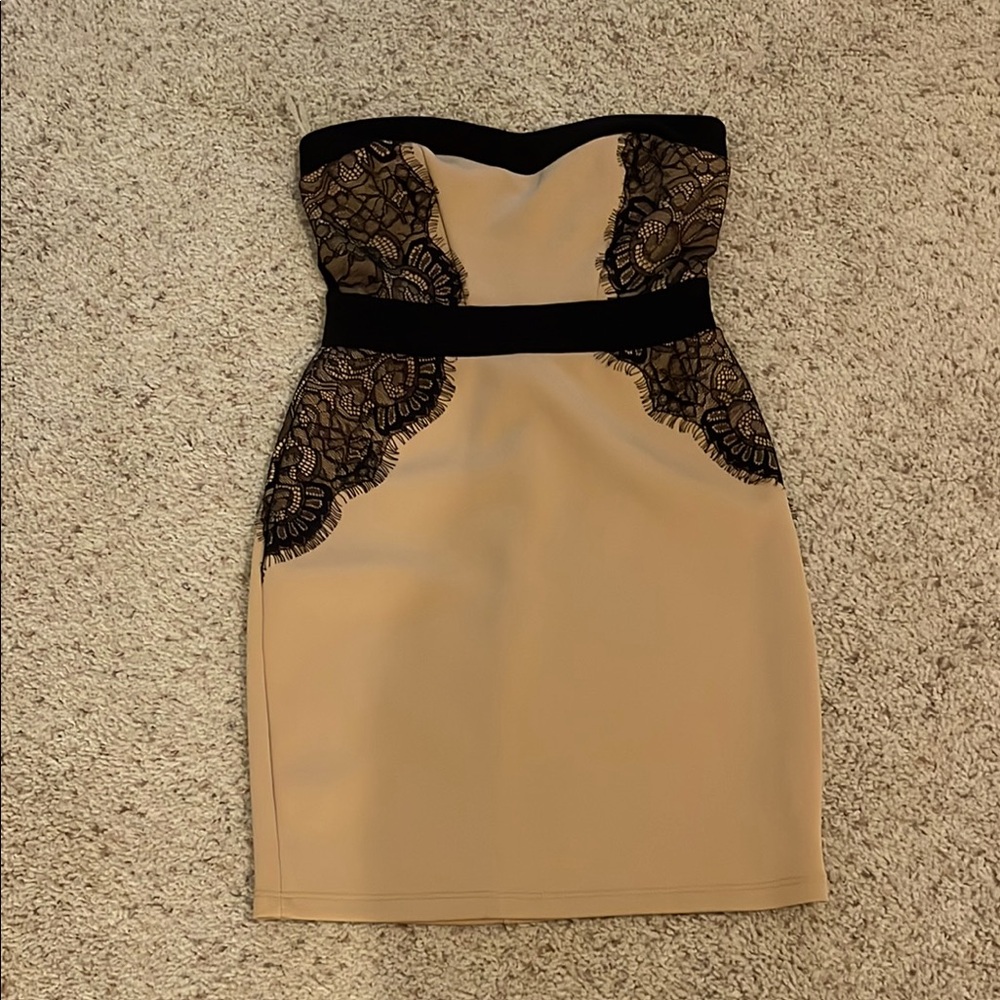 Tan and black mini dress NWOT #93